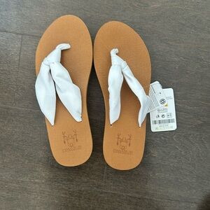 White flip flops